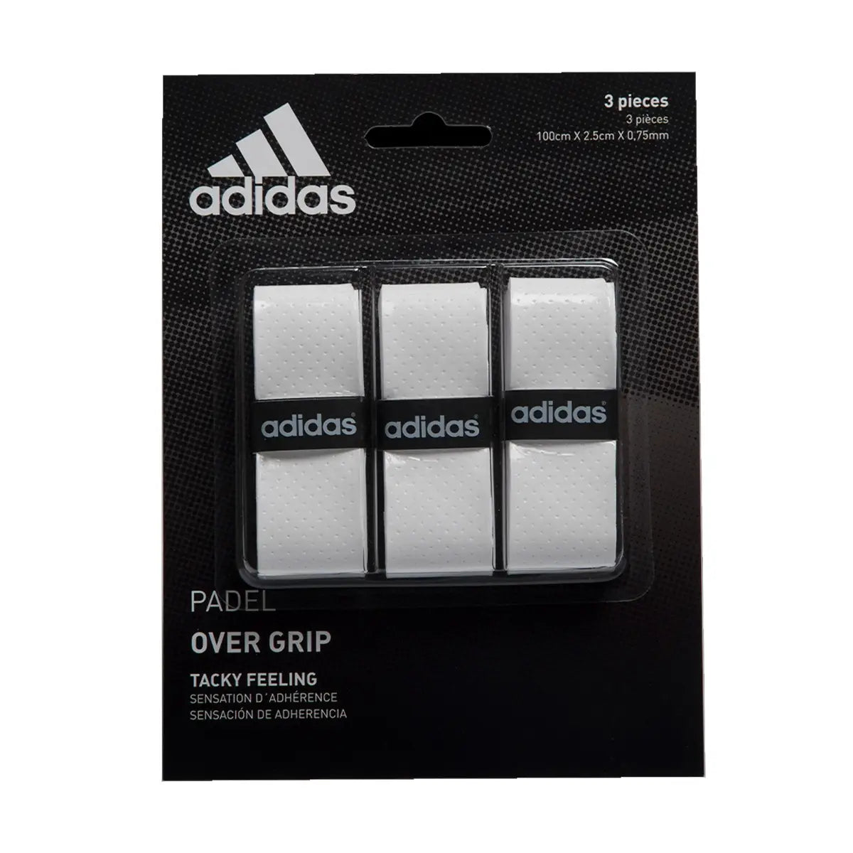 Adidas Overgrip White padelio raketės apvija, balta overgrip, 3 vnt.