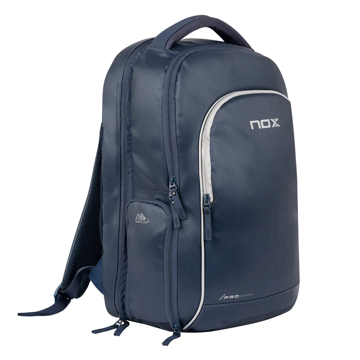 Nox Pro Series padelio kuprinės šonas su kišenėmis aksesuarams