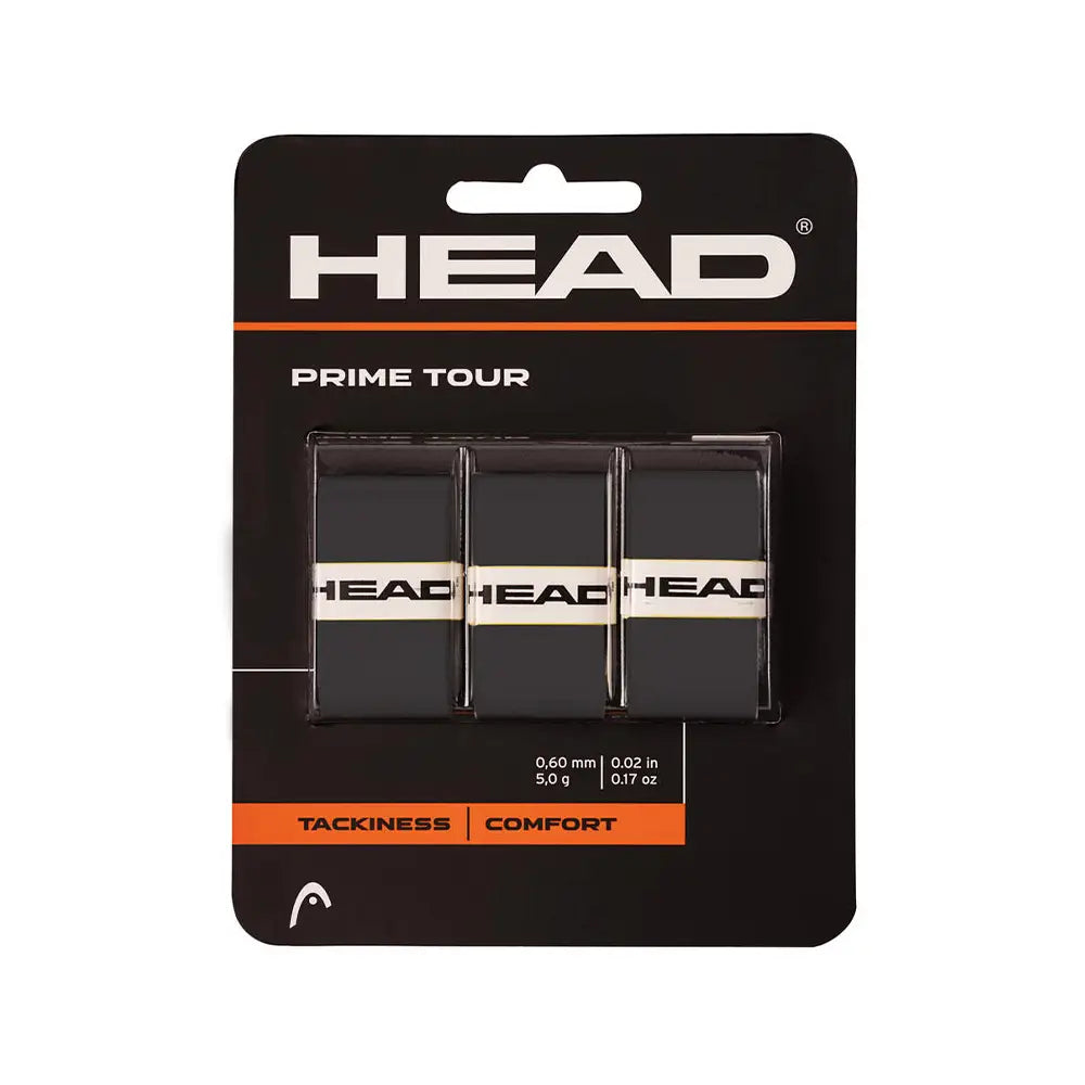 HEAD Prime Tour Black 3 vnt. juodos padelio raketės apvijos