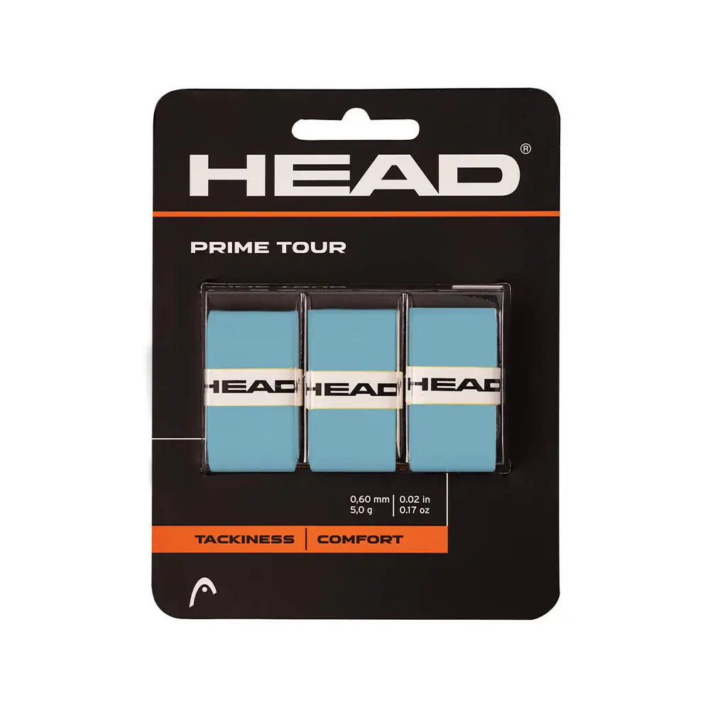 Mėlynos spalvos Head Prime Tour Azul apvijos (overgrip) 3 vnt. pakuotė padelio raketėms.
