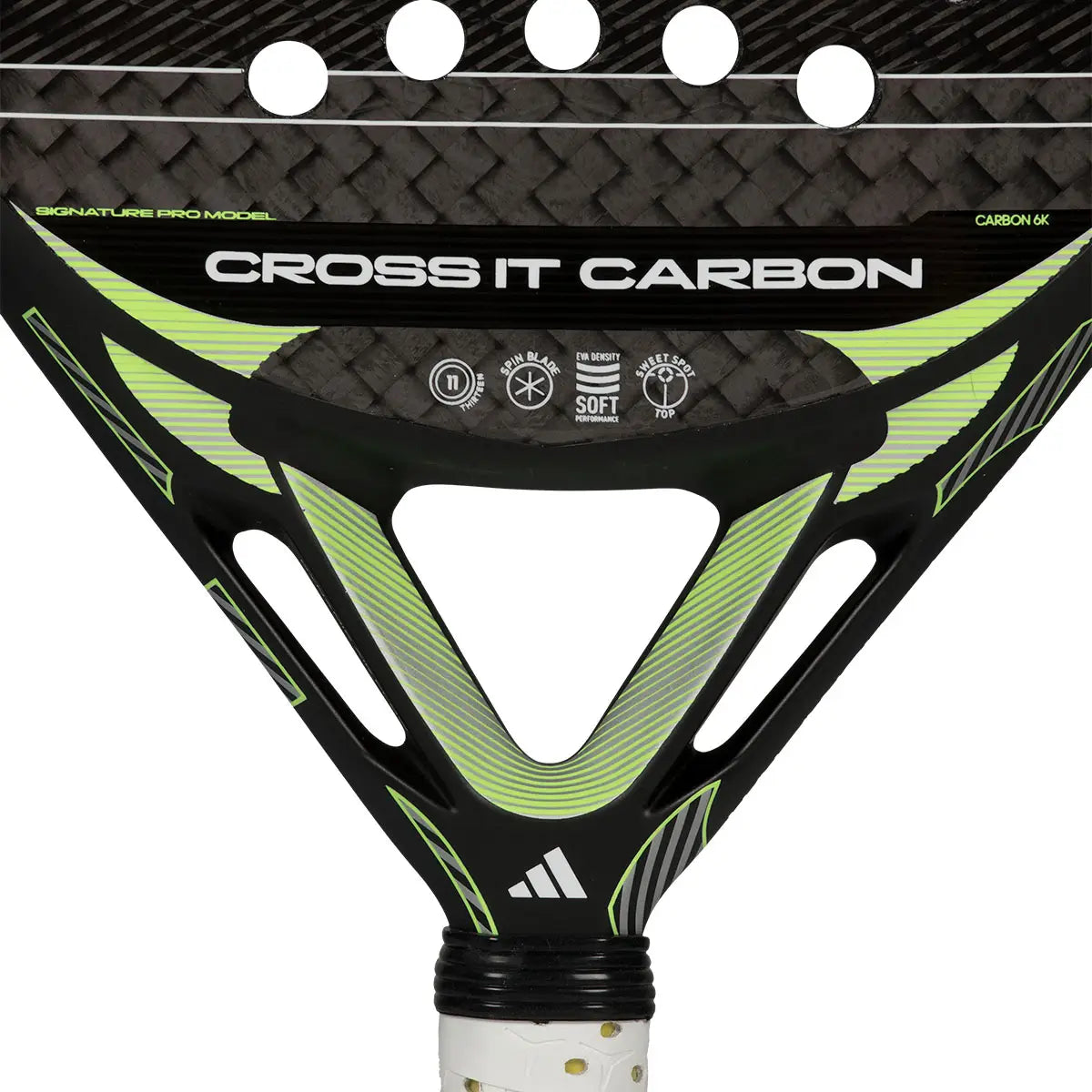 Adidas Cross IT Carbon 2026 padel racket frame with Dynamic Air Flow technology