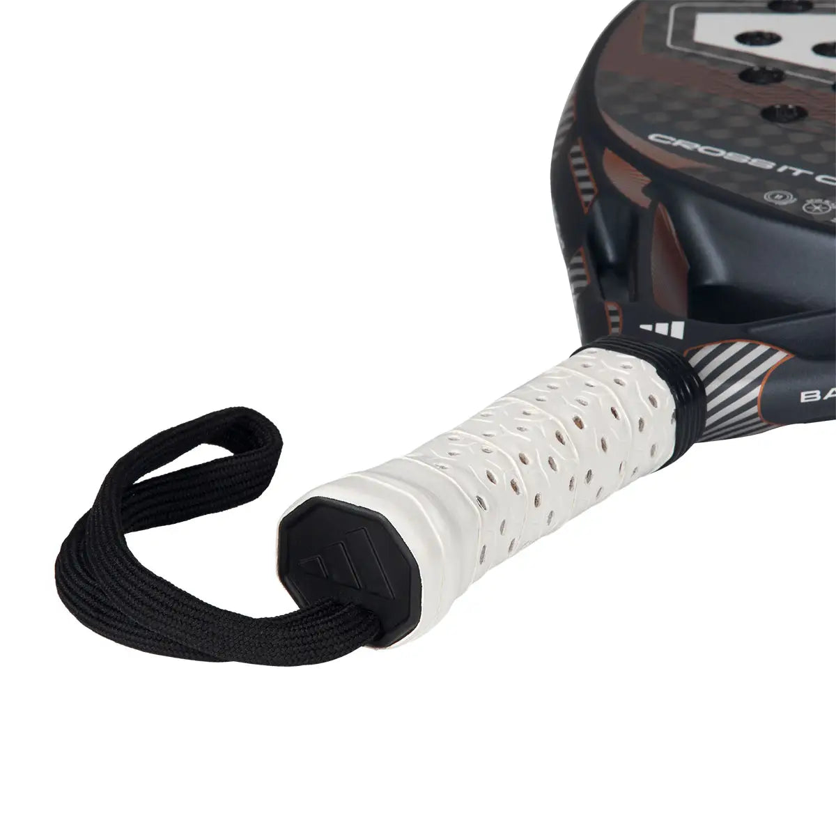 Adidas Cross IT Carbon CTRL 2026 padelio raketė - rankenos vaizdas su Adidas dizainu

