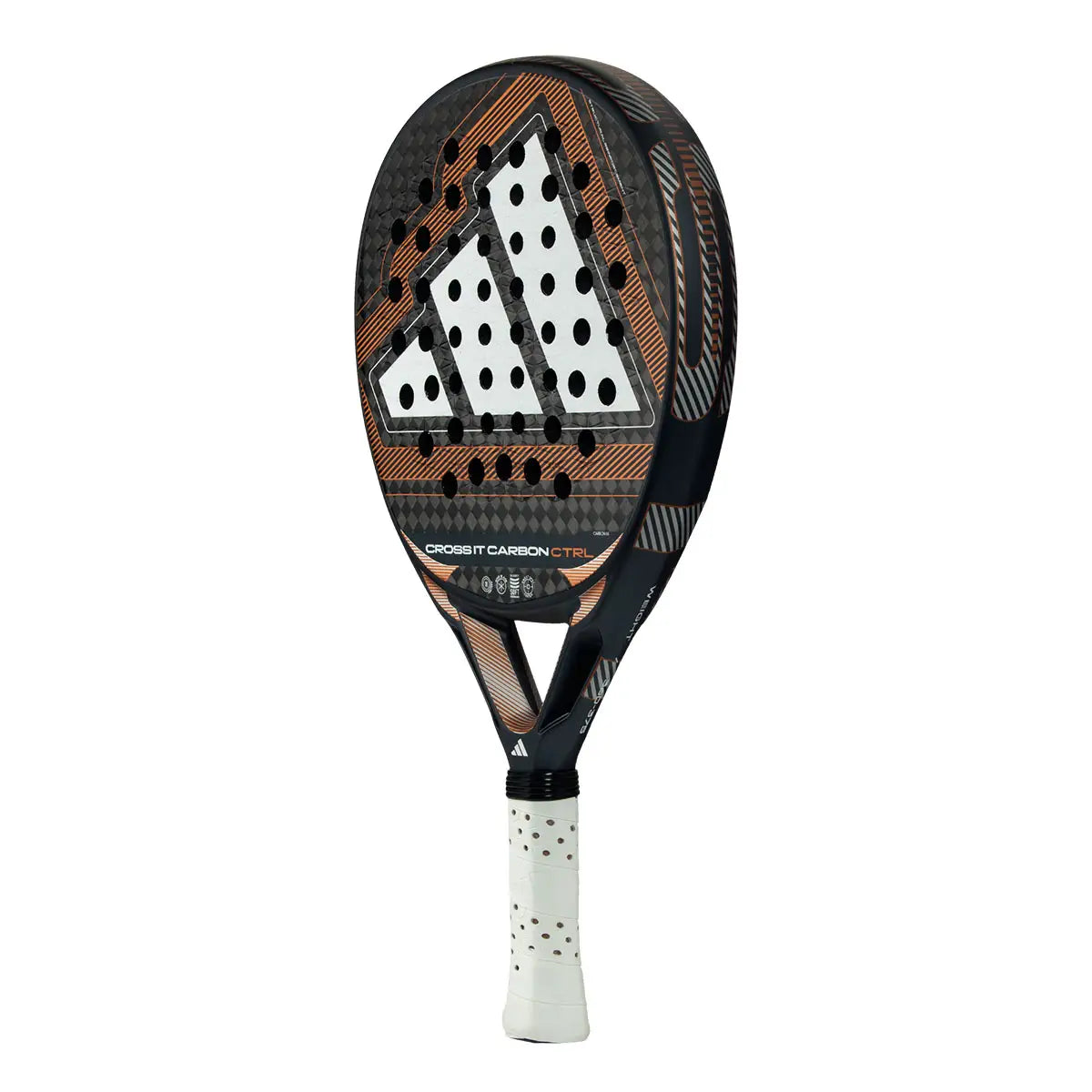 Adidas Cross IT Carbon CTRL 2026 padelio raketė - kampinis vaizdas su Structural Reinforcement rėmu

