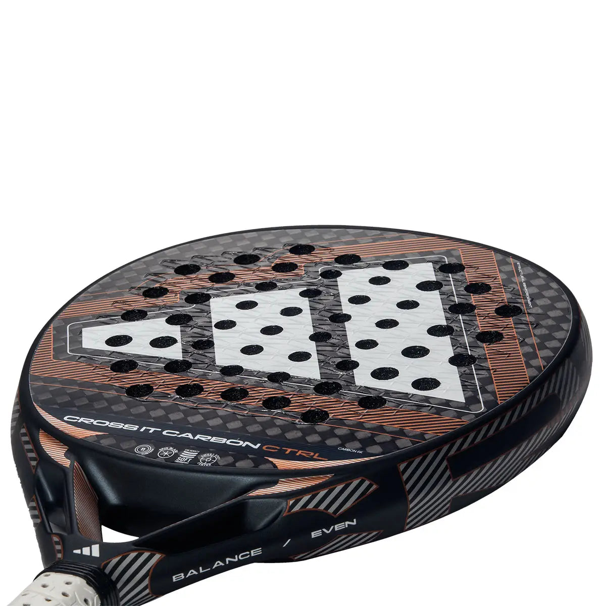 Adidas Cross IT Carbon CTRL 2026 padelio raketė - detalus vaizdas su Smart Holes Curve sistema
