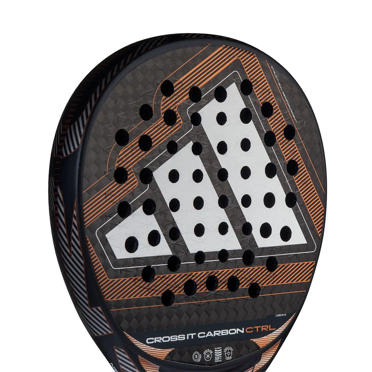Adidas Cross IT Carbon CTRL 2026 padelio raketė - detalus vaizdas su Smart Holes Curve sistema
