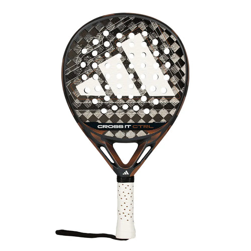Adidas Cross IT CTRL 2026 padelio raketė - priekinis vaizdas su Carbon Aluminized 15K paviršiumi ir apvalia forma
