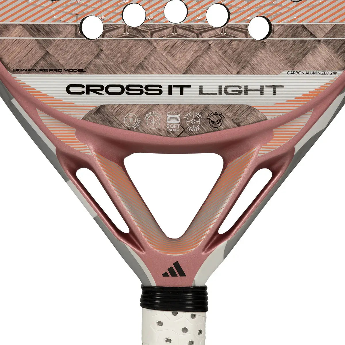 Adidas Cross It Light 2026 padelio raketės rėmo detalė