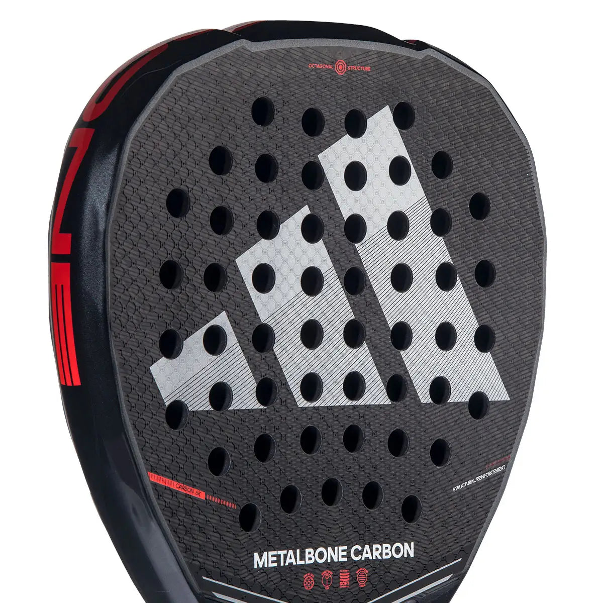 Adidas Metalbone Carbon 2026 - Spin Blade Decal tekstūra ir Smart Holes Curve sistema
