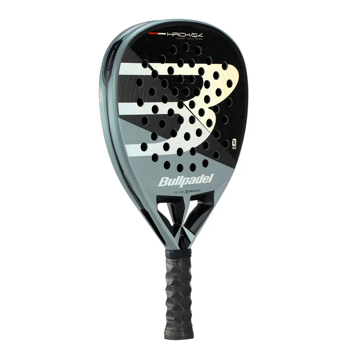 Bullpadel Hack 04 26 padel racket face with Tricarbon surface