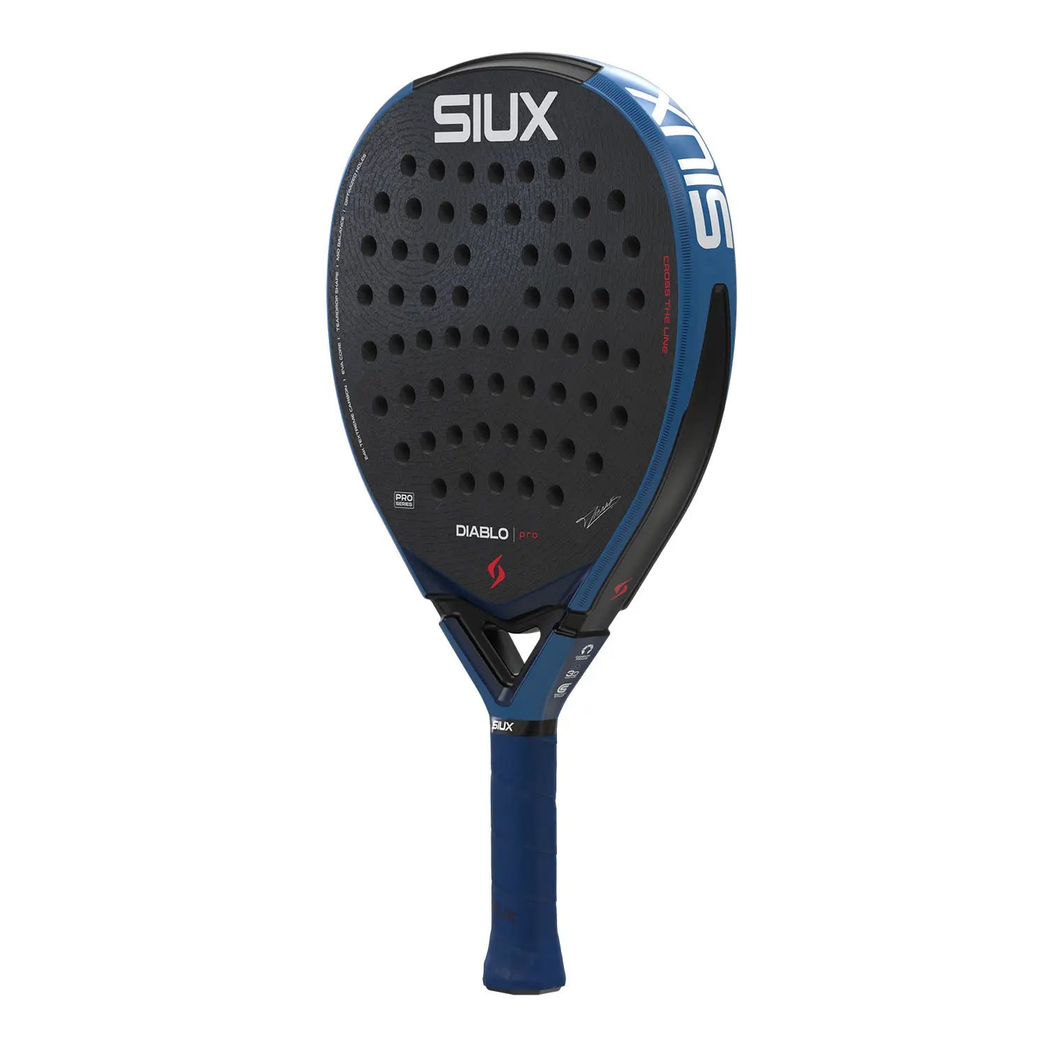 Siux Diablo Pro Royal Blue 2026 padel racket front view