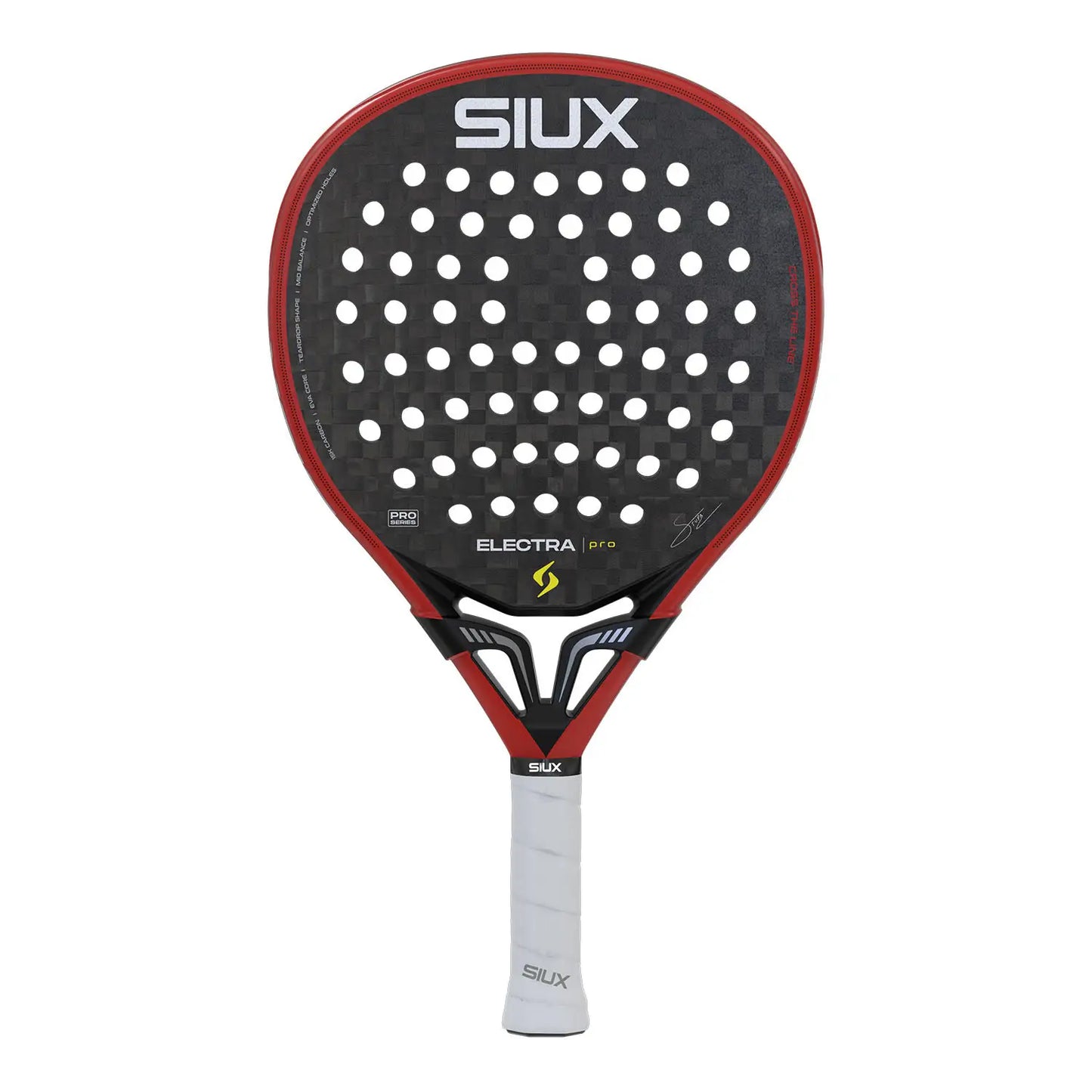 SIUX Electra Pro Fire Red 2026 padel racket front view