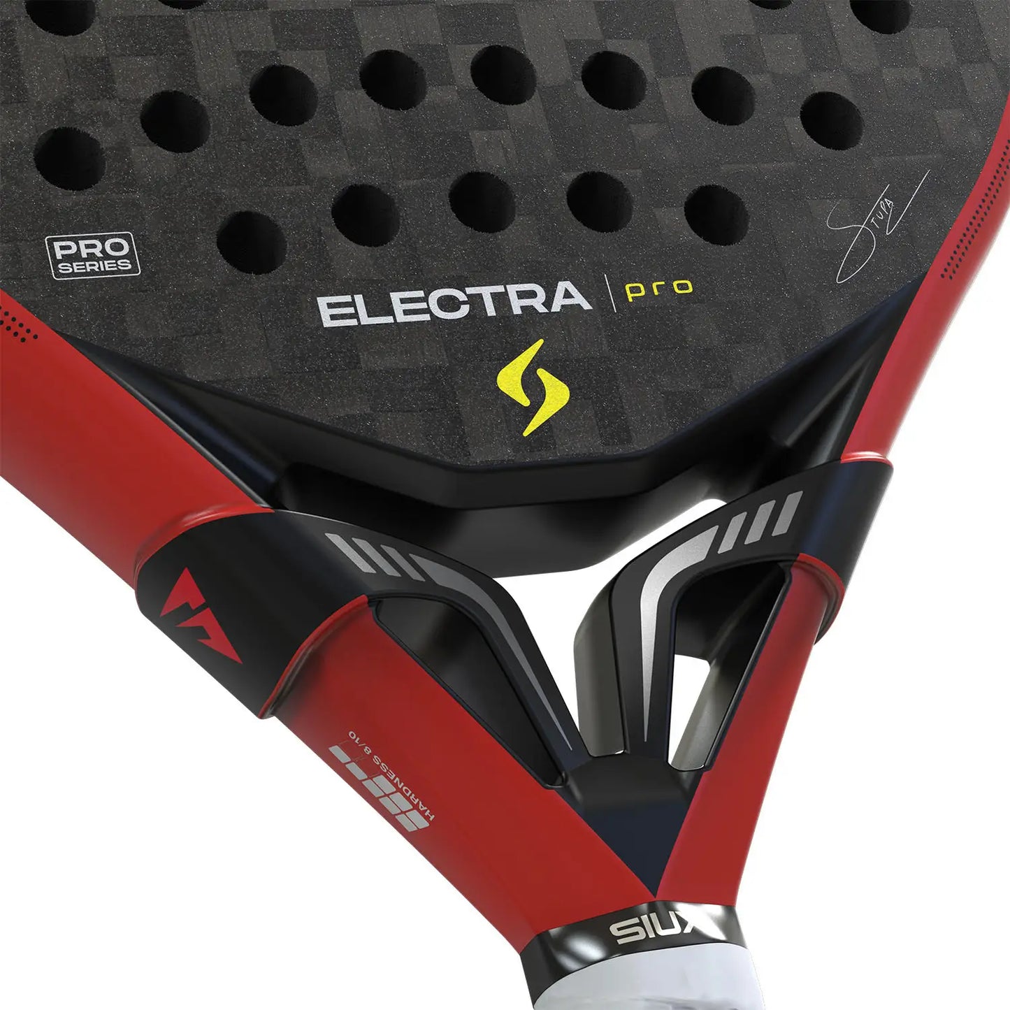 SIUX Electra Pro Fire Red 2026 EVA core padel racket detail