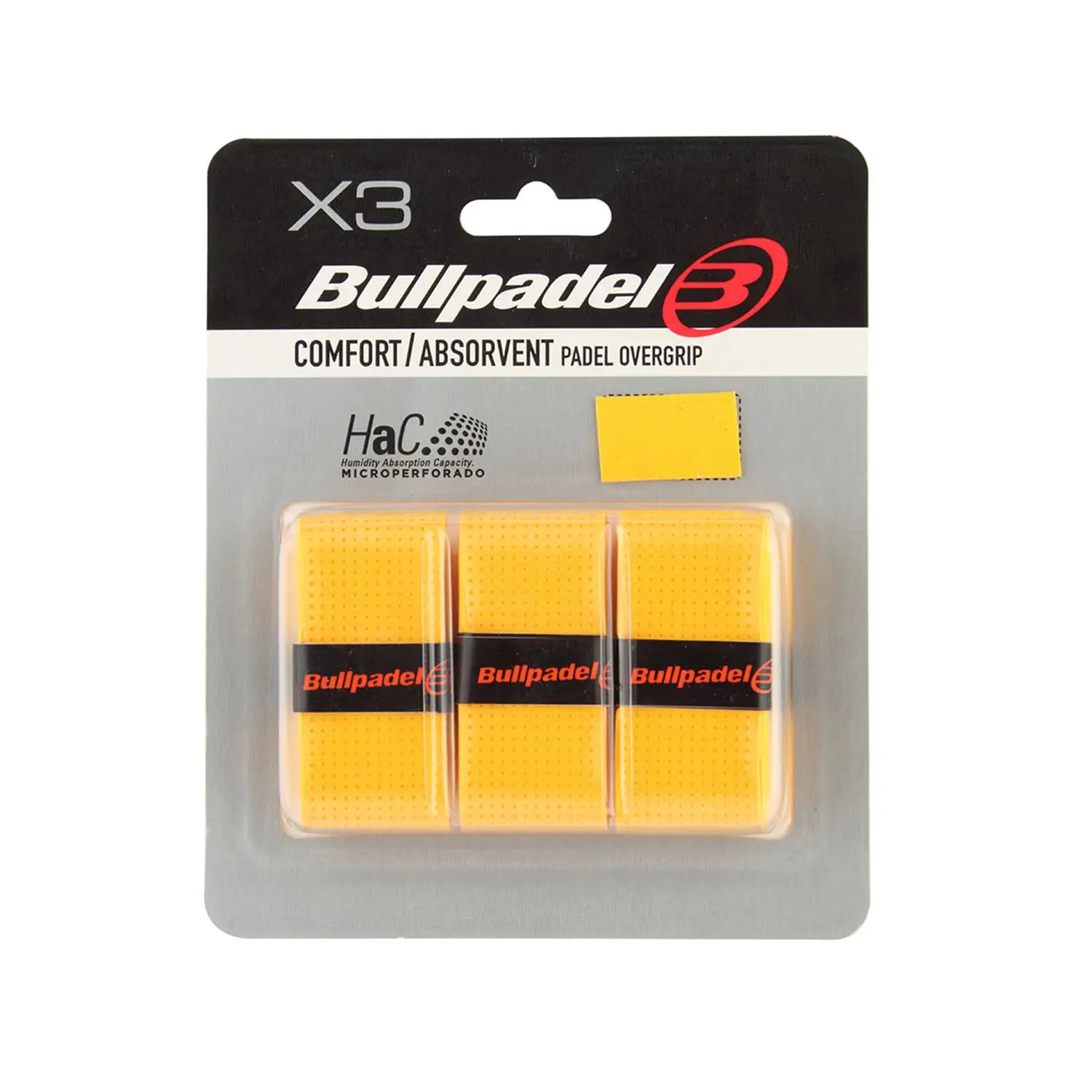 Bullpadel GB-1201 overgrip 3 vnt yellow geltona padelio apvijos
