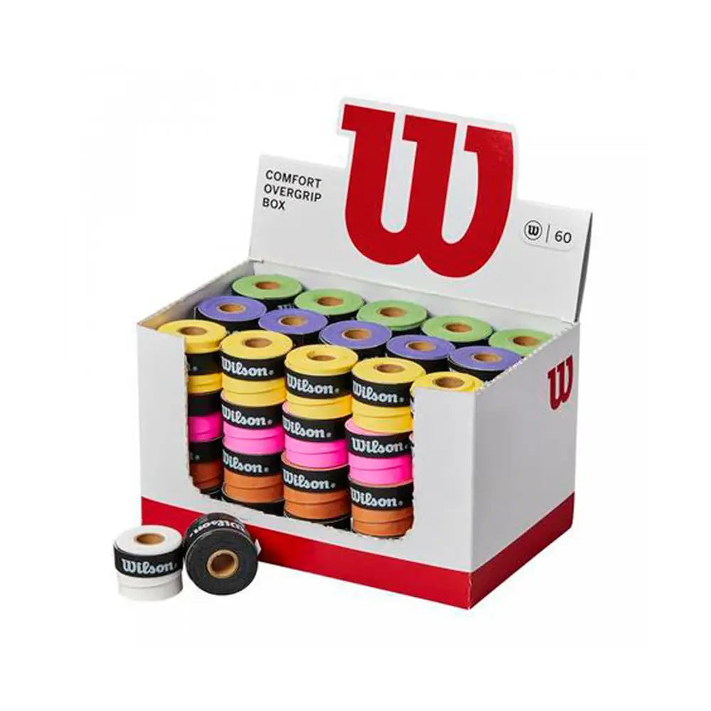 Wilson Comfort overgrip 60 vnt box spalvotos colorful padelio apvijos bulk
