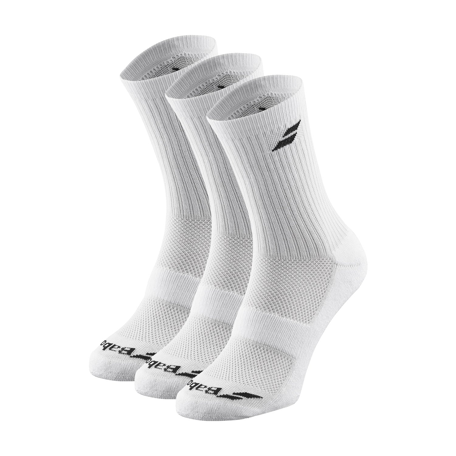 Babolat Logo socks 3 pack white balta padelio kojinės su logotipu
