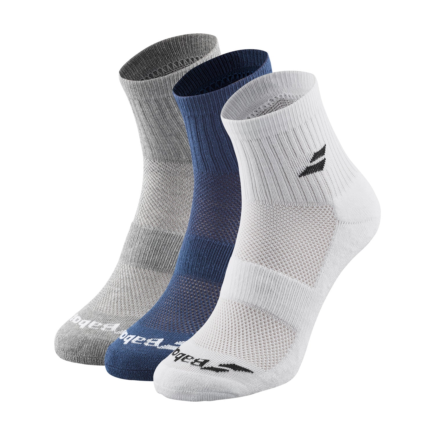 Babolat Performance socks 3 pack white blue grey padelio kojinės
