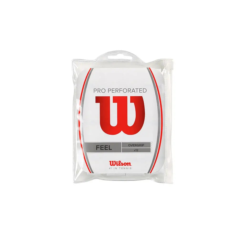 Wilson Pro Perforated overgrip 12 vnt white perforuotos padelio apvijos

